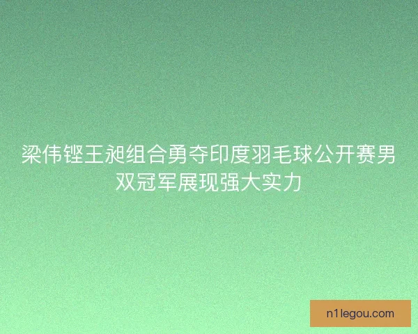 梁伟铿王昶组合勇夺印度羽毛球公开赛男双冠军展现强大实力